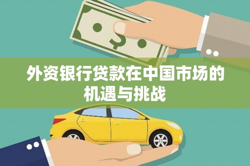 牧野外资银行贷款在中国市场的机遇与挑战