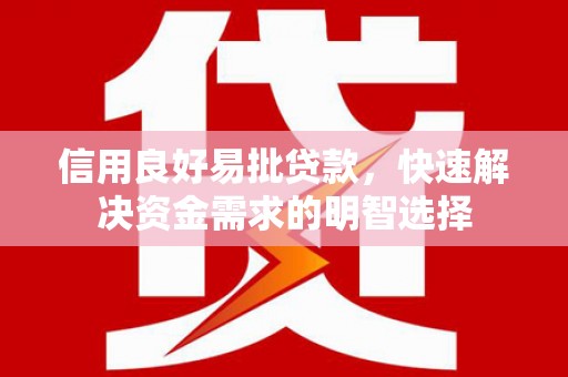 牧野信用良好易批贷款，快速解决资金需求的明智选择