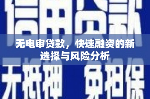 牧野无电审贷款，快速融资的新选择与风险分析