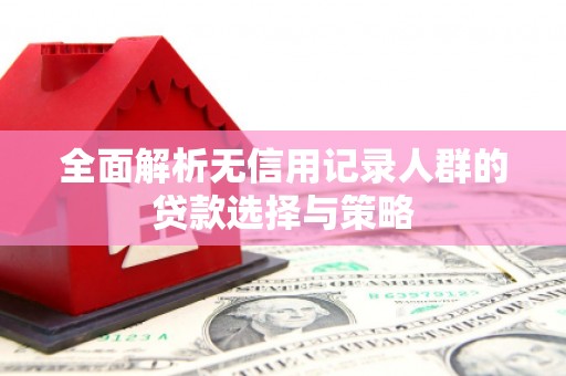 牧野全面解析无信用记录人群的贷款选择与策略